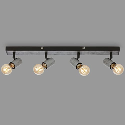 Briloner Leuchten - Deckenspot, schwenkbare Deckenlampe, Deckenleuchte, 3x E27 Fassung, Silver-Crafted, 480x50x110 mm