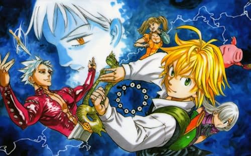 HfmQuisutron Holzpuzzle 1000 Stück Schlacht Anime-Charakter Meliodas Poster Für Puzzle Familie Stressabbau Spiel Kz94Qy