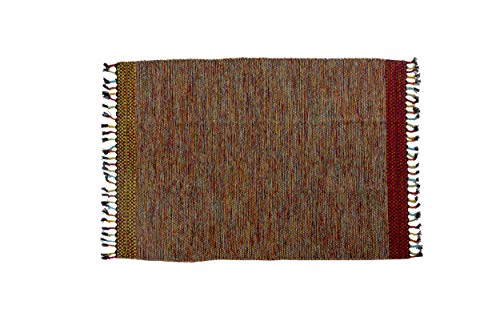 Dmora Dallas moderner Teppich, Kelim-Stil, 100% Baumwolle, mehrfarbig, 110x60cm