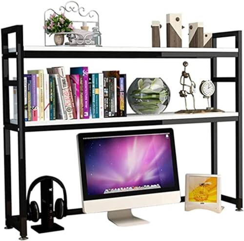 QYZUJIKL Schreibtisch-Bücherregal, erweiterbarer Schreibtisch-Aufbewahrungs-Organizer, verstellbare Bücherregal-Schreibtisch-Racks, Schreibtisch-Bücherregal für Computer-Schreibtisch, Holz/Metall