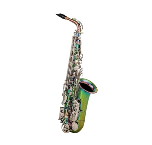 Altsaxophon, Schillernde Farbe, Lackiert, Vermessingt, Professionelles Musikinstrument Mit Koffer (Color : 02)