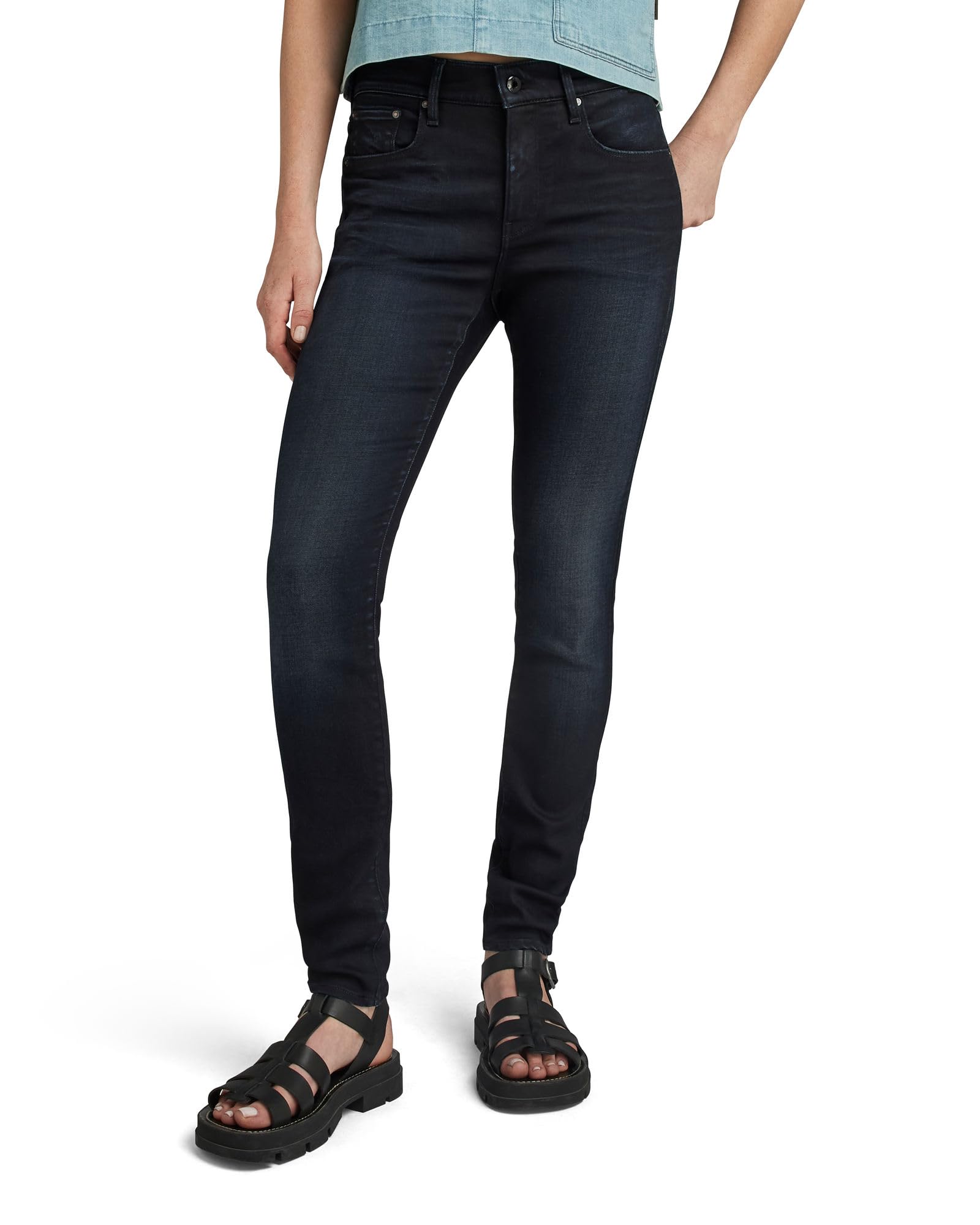 G-Star Damen 3301 Skinny Jeans, Blau (dk aged D05175-5245-89), 26W / 34L