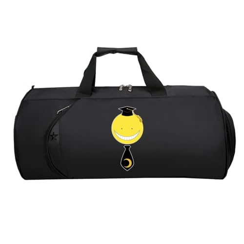 Assassinati-on Classro-om Kleine Reisetasche Damen, Faltbare Reisetasche HandgepäCk, Weekender Tasche Herren Damen Flugzeug(Black 3)