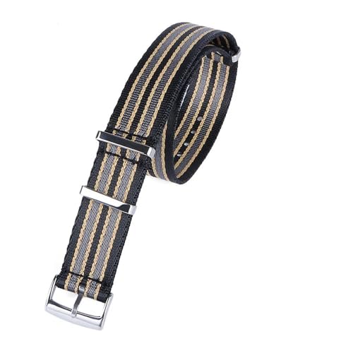 IOTUP Uhrenarmband aus hochdichtem Nylon für Omega 007 für Seamaster 300, 20 mm, Canvas-Uhrenarmband für Rolex, Militär, Sportarmband, Tudor-Armband, 20 mm, Achat