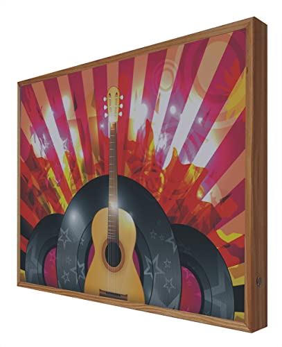 Vintage-Schild, beleuchtet, mit LED-Licht, Gitarre