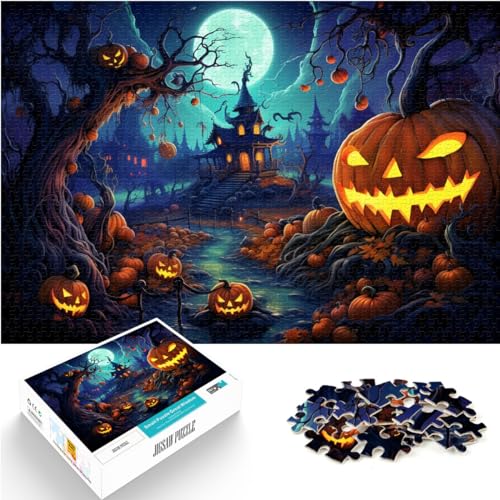 Puzzle für Halloween-Horrornacht, 1000 Teile, Puzzle aus Holz, anspruchsvoll, aber unterhaltsam und humorvoll, 1000 Teile (50 x 75 cm)