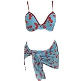 Fhkpsqkcn Damen-Bikinis-Set, Strandmode, geteilt, geknotet, niedrige Taille, Schnürung, Bikinis, Badeanzug, Bade-Outfits