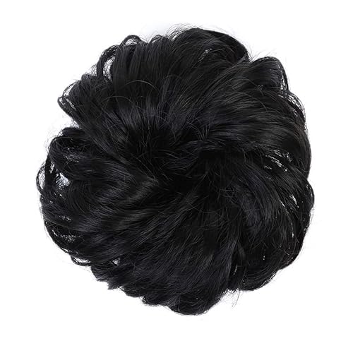 Bun Haarteile (1/2 Stück) Dutt-Pferdeschwanz-Haarverlängerungen for Frauen, Mädchen, Kinder, synthetische lockige Donut-Chignon-Haarteile, elastisches Haarband, Hochsteckfrisur, Chignon, flauschiges,