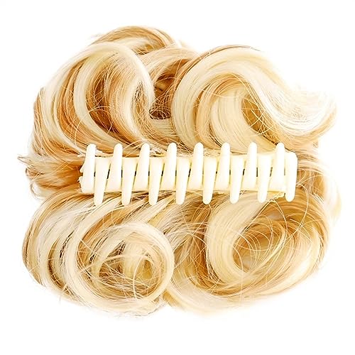 Haarteil Haargummi Krallenklammer, unordentlicher Haarknoten, gewelltes, lockiges Haarteil, Chignon-Pferdeschwanz-Verlängerung, synthetische zerzauste Hochsteckfrisur-Haarverlängerung, Scrunchie-Haart