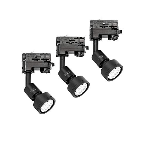 3x CLE PURI LED GU10 schwarz 3 Ph. Stromschienstrahler f. Erco Staff Lival Eutrac Global Schiene max. 50W