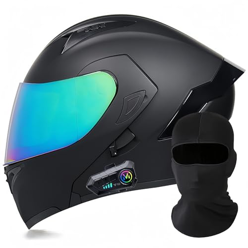 Modularer Motorrad-Bluetooth-Helm, DOT/ECE-Zugelassener, Hochklappbarer, Integrierter Motorradhelm Für Männer Und Frauen Mit Doppelvisier, Integriertem Dual-Lautsprecher 3,M57 ~ 58cm