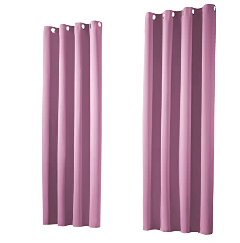 heimtexland ® 1 Paar Thermo- Verdunklungsgardinen Ösenschal isolierend verdunkelnd schalldämmend Blickdicht Gesund Wohnen Vorhang ÖKOTEX Gardine HxB 245x135 Mauve Typ139