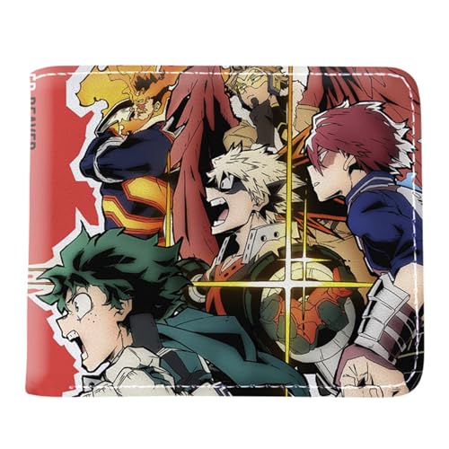 RYNDEX My He-ro Academ-ia Geldbörse Anime, Cartoon-Druck Kleiner Geldbeutel, PU Leder Geldbörse Kreditkartenhalter(Color:Multicolor 9)