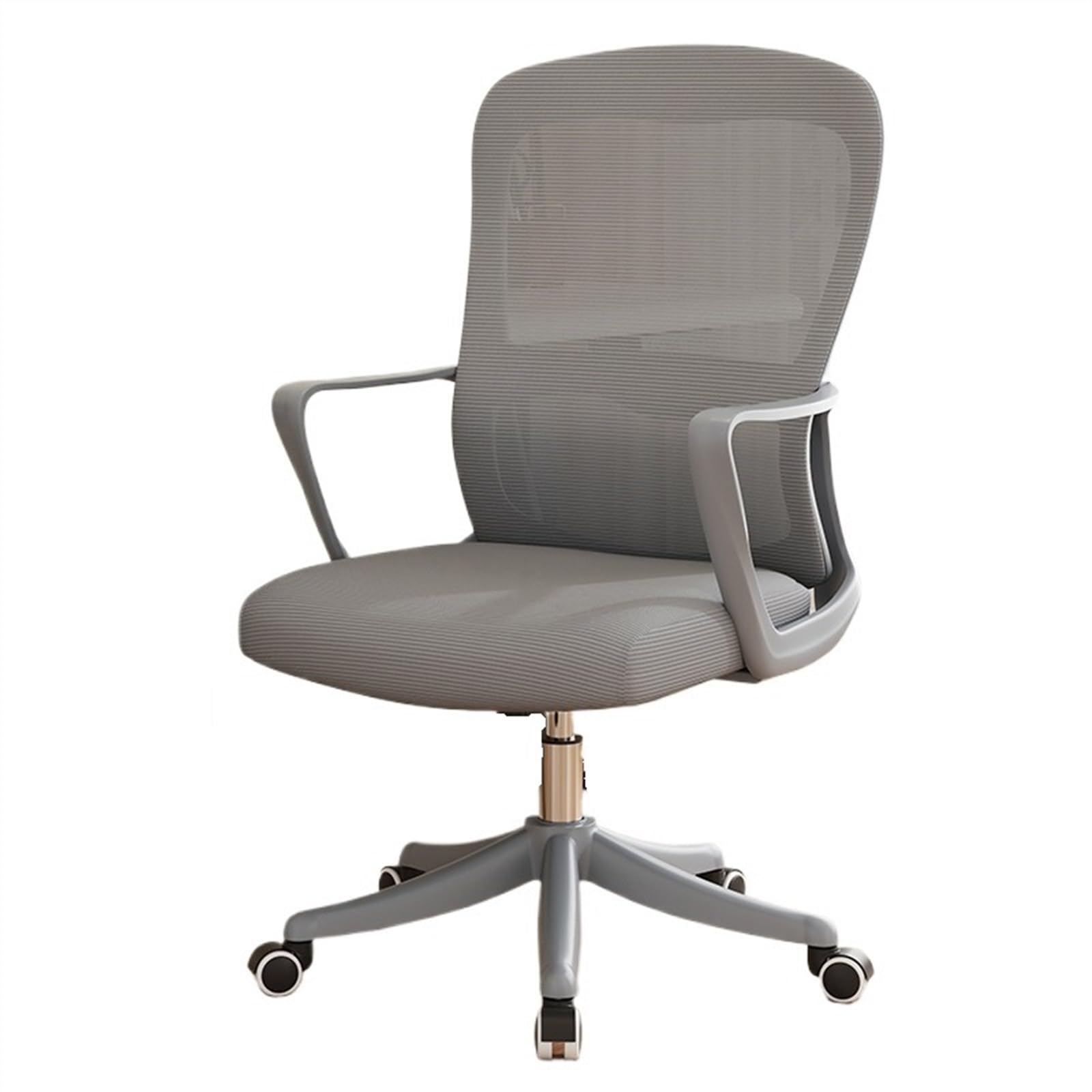 FUHAI-666 Bürostühle Bürostuhl, ergonomisch, for Büro, Heimschreibtisch, Netzstoff, feste Armlehne, Chefsessel, Computerstuhl mit Lordosenstütze Schreibtischstuhl(Grigio)