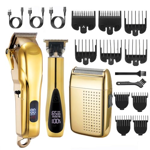 Kabellose Haarschneidemaschinen für Männer, präzises geschlossenes Haarschneide-Set, wiederaufladbar, Barber Clipper, Bartschneider, elektrischer Nasenhaarschneider, professionelle