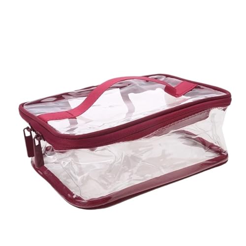 Transparente PVC-Kosmetiktasche for Damen, durchsichtige Make-up-Taschen, Beauty Case, Make-up-Organizer, Aufbewahrung, Bad, Kulturbeutel Kosmetiktasche Set(Red,2 pcs)