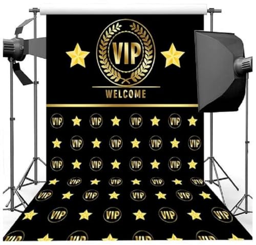 Fotografie Hintergrund Gold Stern Wiederholen Schritte VIP Foto Hintergrund Poster Alles Gute zum Geburtstag Party Banner 210X150cm