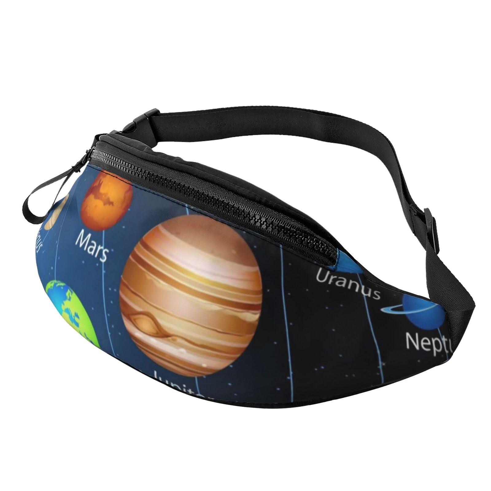 HSJFS Modische Hüfttasche mit niedlichem Giraffen-Druck, verstellbarer Gürtel, lässige Brusttasche, Außenraum-Solarsystem., Einheitsgröße