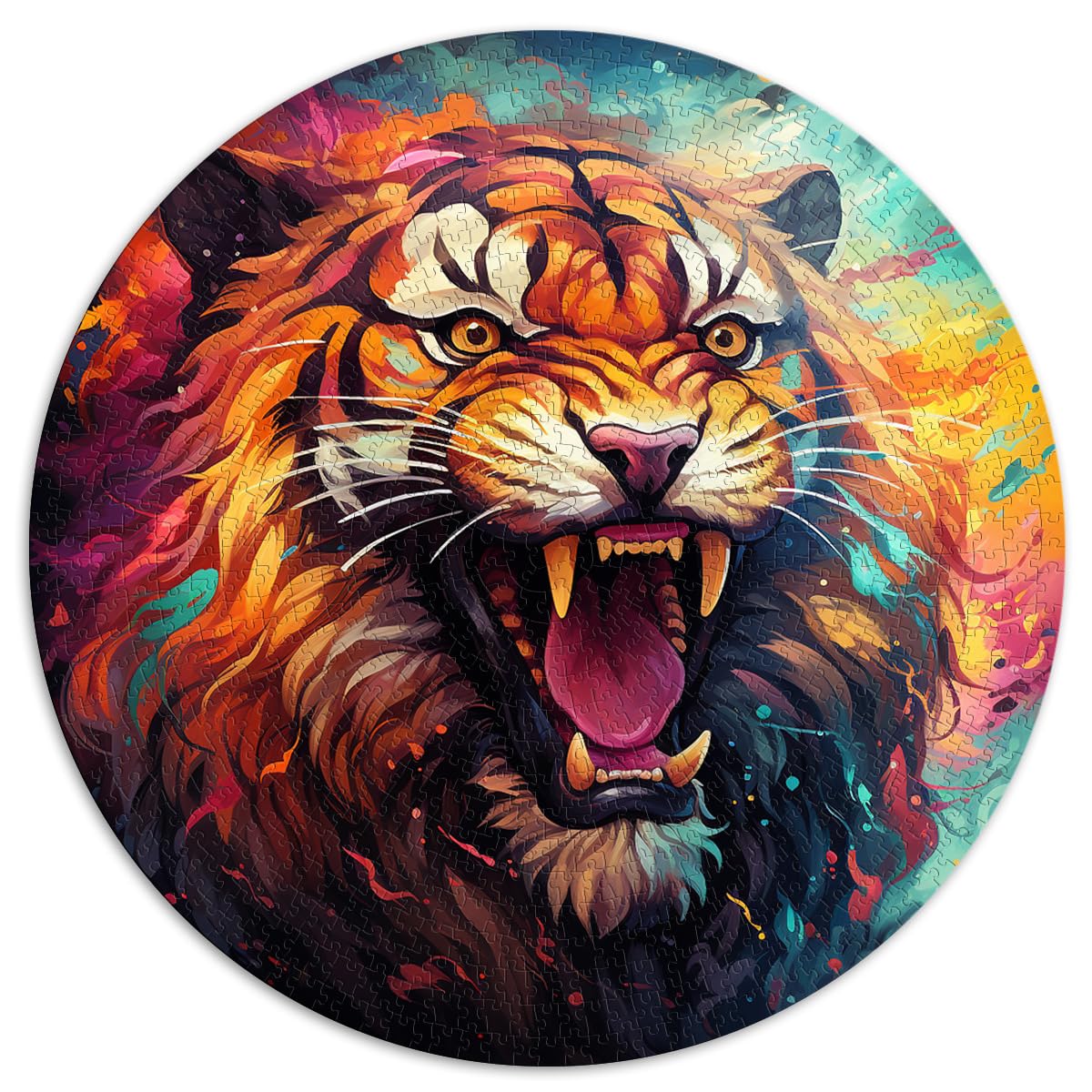 Puzzle-Spiele, wilder Tiger, 1000 Teile, Puzzle-Geschenke, 67,5 x 67,5 cm, Puzzeln als Geschenk, Spielzeug, Puzzle, Lernspiele, Stressabbau-Puzzle