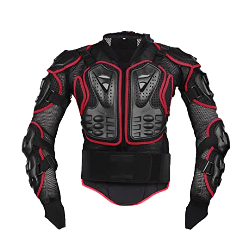 Hcclijo Herren Motorrad Body Armor Motocross Brust Rücken Protektor Weste Reiten Motorrad Schutz Body Guard MC1001R Jacke 4XL
