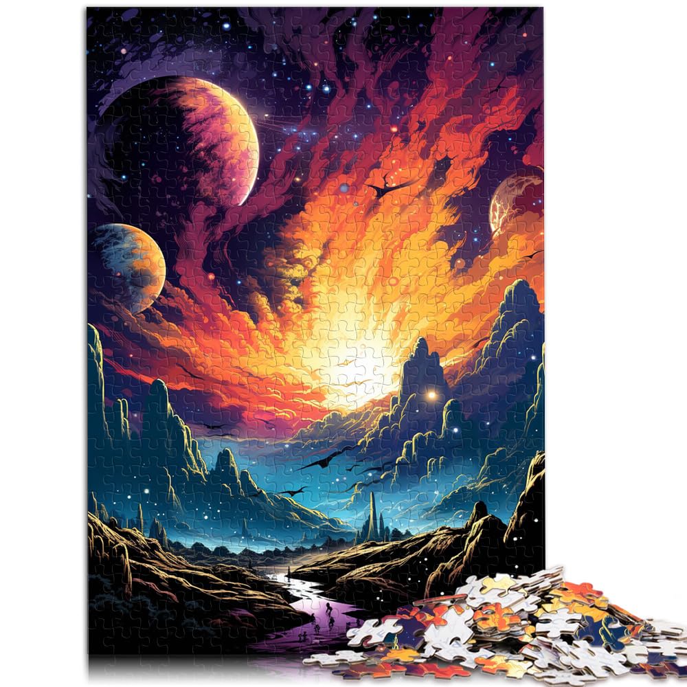 Spiel-Geschenk-Puzzle, farbenfrohe Psychedelie der Wunder des kosmischen Planeten, 1000 Puzzles für Erwachsene, 1000 Teile, anspruchsvolles Spielpuzzle, 1000 Teile (50 x 75 cm)