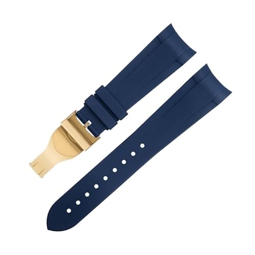 IOTUP Uhrenarmband für Tudor Strap Bay GMT, gewölbtes Ende, Faltschnalle, 22 mm, Fluorkautschuk, spezielles 41 mm Zifferblatt, 22 mm, Achat