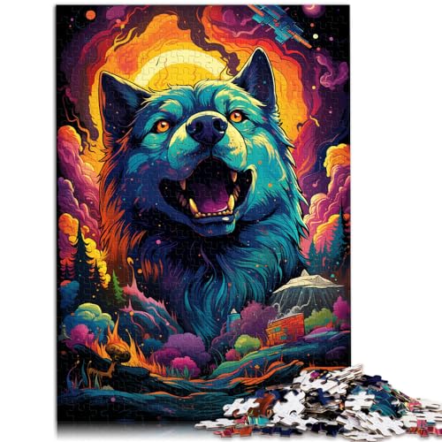 Puzzle für farbenfrohe Kunsthunde, Puzzles für Erwachsene, 1000-teiliges Holzpuzzle, lustige Aktivitäten zu Hause, Geburtstagsgeschenk, Reisegeschenk, 1000 Teile (50 x 75 cm)