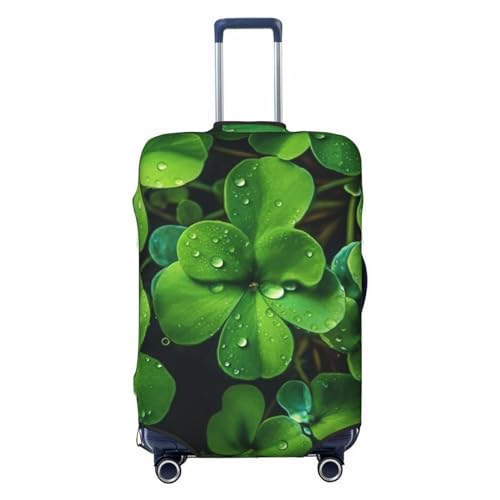 CSGJMYGS Green Clovers Gepäckabdeckungen für Koffer, waschbar, modisch, dehnbar, kratzfest, passend für 45,7 - 81,3 cm große Gepäckstücke, Größe XL, Schwarz, Schwarz , XL