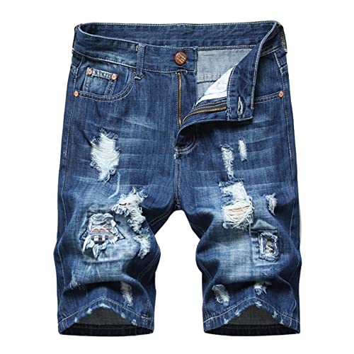 Jeans Shorts Herren Kurze Hosen Herren Personalisierte Geschenke Casual Bermuda Hose Männer Basic Stretch Shorts Slim Fit Shorts Baumwolle Denim Kurz Short Sommer Denim Half Pants Herrenshorts