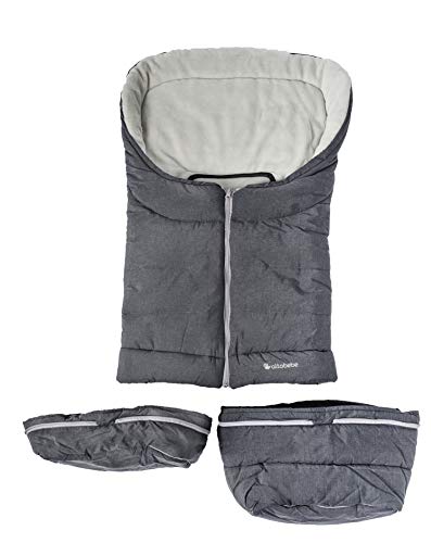 Altabebe AL2211P-80 Winterfußsack 2 in 1 Alpin Kollektion, dunkelgrau/hellgrau