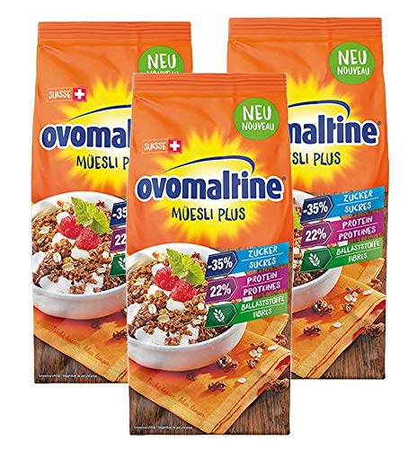 Ovomaltine 300g Crunchy Müsli PLUS, 3er Pack, (3x300 g)