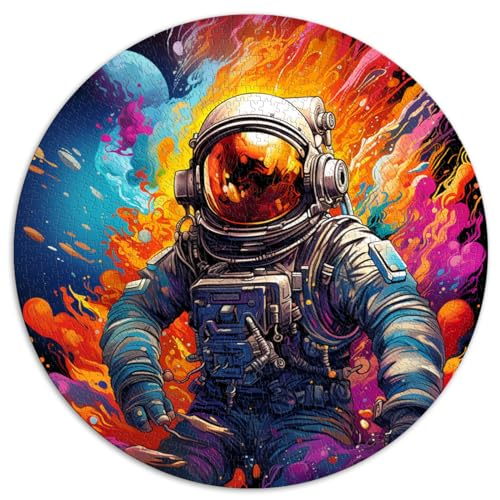 Puzzle Psychedelischer Astronaut 1000 Puzzleteile für Erwachsene 26,5 x 26,5 Zoll Puzzles für die Weihnachtswunschliste mit Weihnachtsmann