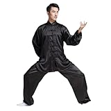 Miloyb Chinesische traditionelle Tai-Chi-Uniformen Kung Fu Kleidung Unisex SS-TJF01,Black-X-Large