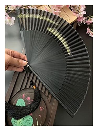 VSULZVNU Faltventilator Chinesischer klassischer Faltfächer Chinesischer Vintage Faltbarer Bambus Bronzing Fan Tragbarer Handgefertigter chinesischer Hanfu Handventilator Ventilador Fan (E) (B)