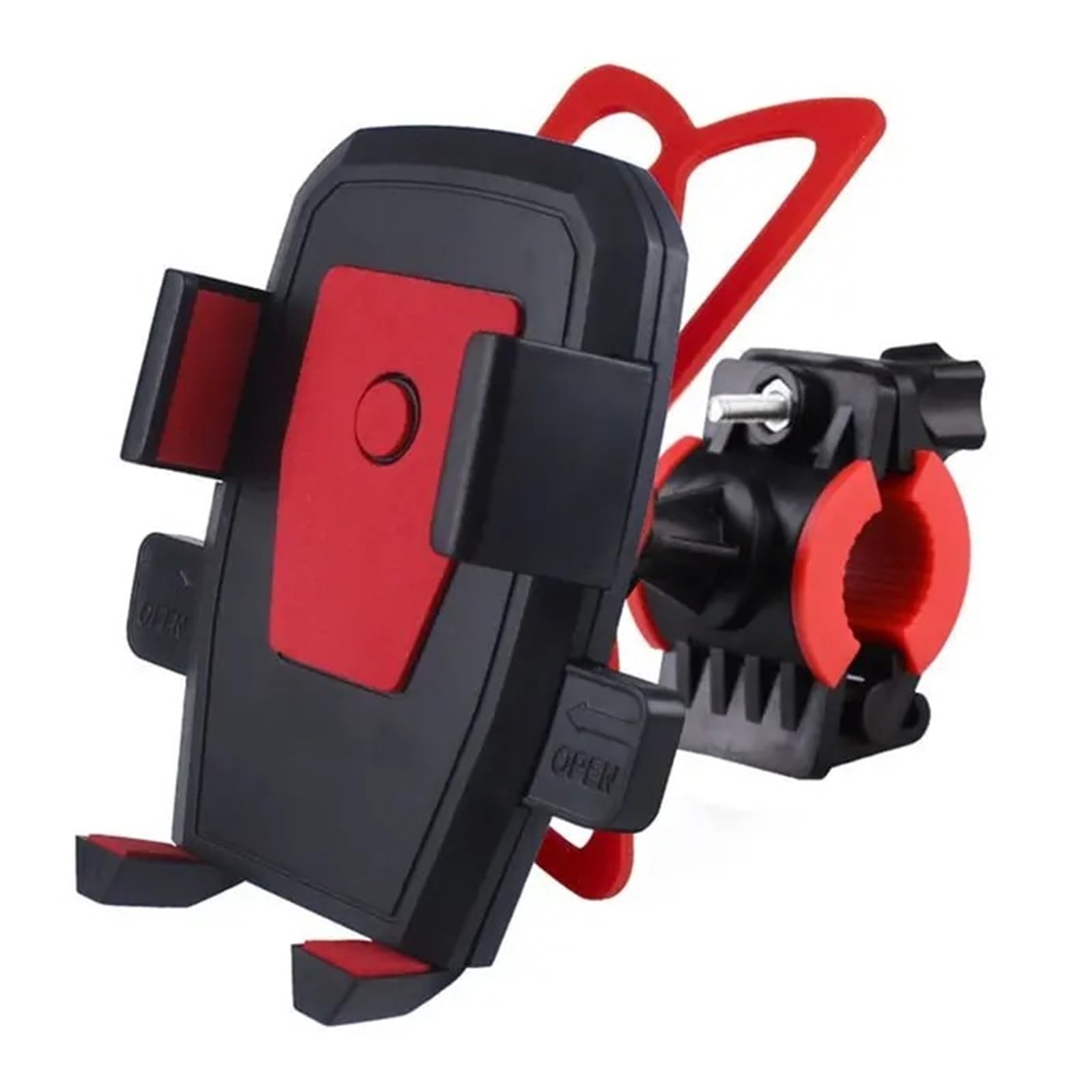 Handyhalterung Motorrad Motorrad Universal Telefon Halter Stehen Auto Lock Handy Halter Motor Bike Lenker Clip Ständer GPS Halterung Handyhalter Fahrrad(Red)