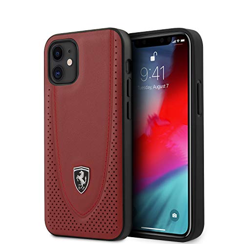 Ferrari FEOGOHCP12SRE Off Track Perforated Hülle für iPhone 12 Mini 5,4" rot