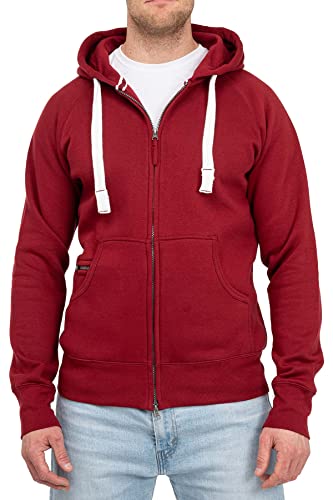 Happy Clothing Herren Kapuzenjacke mit Zip, Größe:S, Farbe:Bordeaux