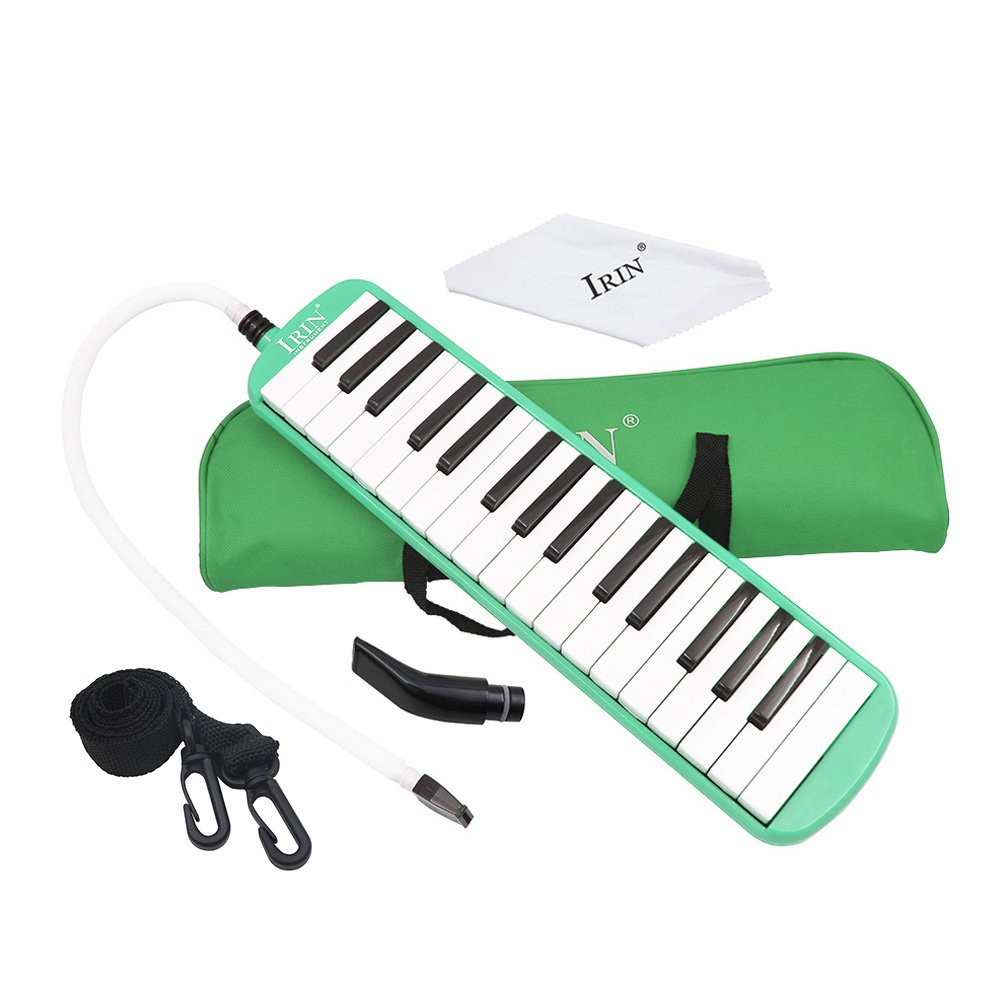 Btuty Melodica Musikinstrument für Anfänger, 32 Tasten, mit Tragetasche, Grün