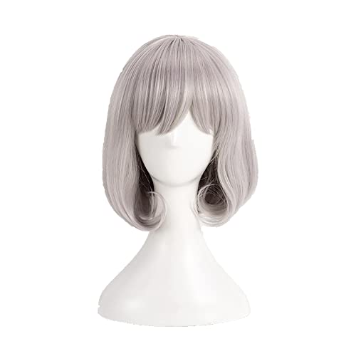 LINLINCD-Wig Anime Cosplay Anime-Rollenspiel for Touken Ranbu Honebamitoushirou Cosplay-Perücke kurz gemischt grau hitzebeständig Kunsthaar