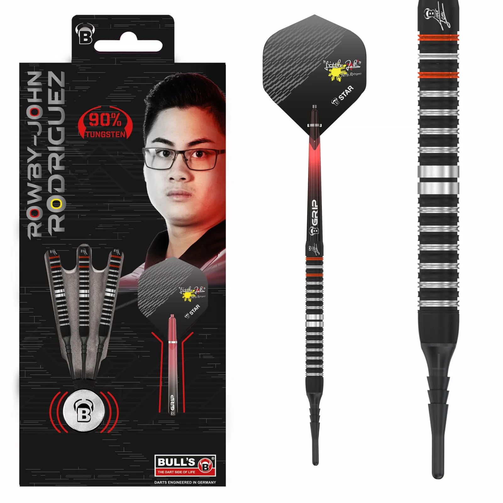 Bulls Bull's Rowby-John Rodriguez Soft Dart, 90% Tungsten Satz (19723)