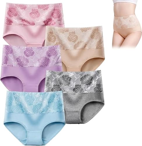 Bloomypink Inkontinenzhöschen mit hoher Taille, auslaufsicheres Damen-Höschen zur Bauchkontrolle, hohe Taille for Inkontinenz (Color : 5pcs-b, Size : 5xl)