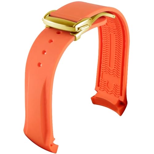 NEYENS Gummi-Uhrenarmband für Omega Seamaster Uhrenarmbänder mit Faltschnalle, 20 mm / 22 mm, gebogenes Ende, Silikon-Armbänder, 21 mm, Achat