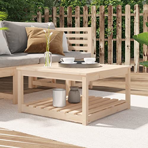 HEFZGDB Gartentisch 82,5x82,5x45 cm Massivholz Kiefer Campingtisch Gartentisch Balkontisch Geeignet für Gärten, Terrassen, Decks.