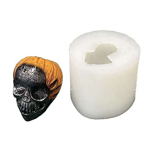 CYILPR Kerzenformen, Halloween, 3D-Totenkopf-Kerzenformen, Kürbis-Silikon-Kerzenformen, 3D-Kerzenformen, Seife, Kuchenform, Backformen