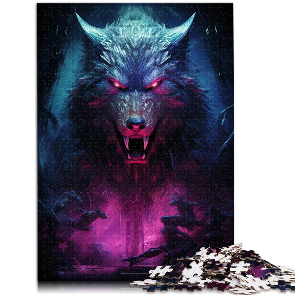 Puzzlespiel Supernatural Wolf, Puzzle 1000 Teile, Holzpuzzle, Spielzeug, Puzzle, Lernspiele, Stressabbau-Puzzle, 1000 Teile (50 x 75 cm)