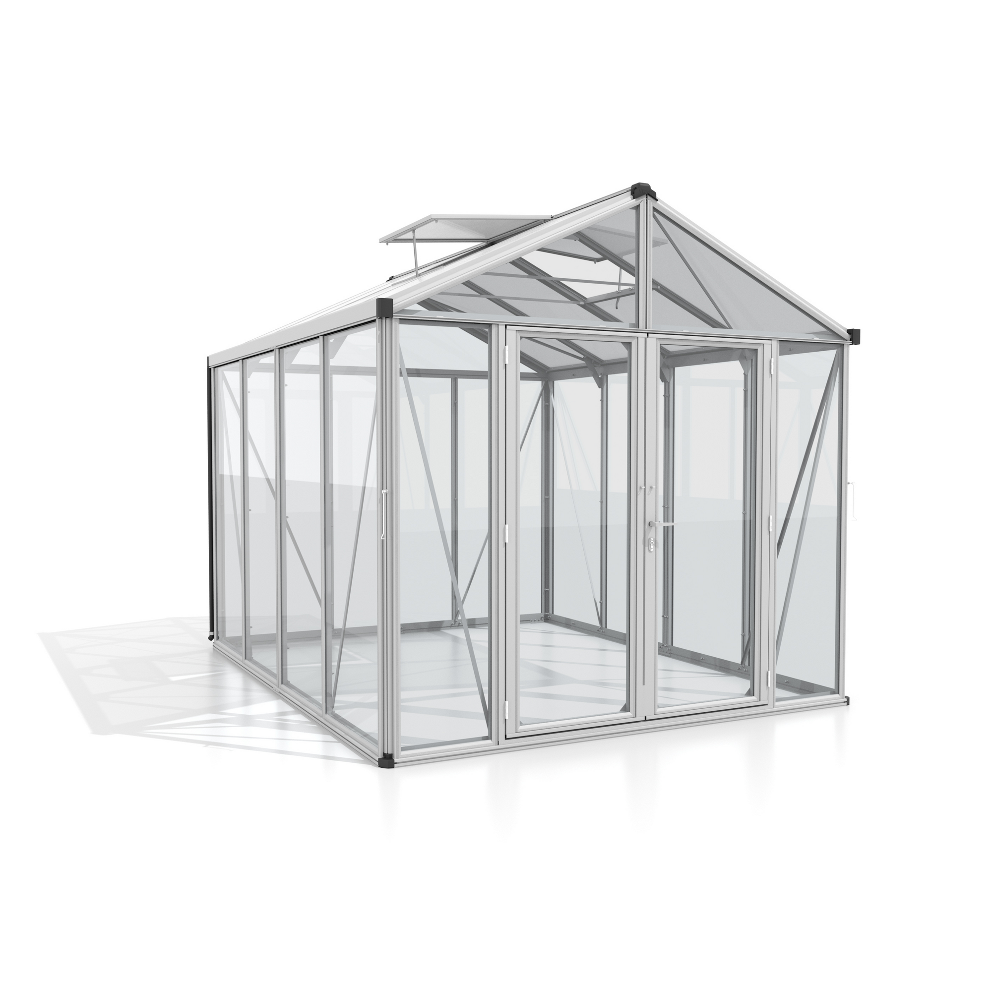 Vitavia Gewächshaus 'Zeus Comfort 8100' 8,1 m² 266,2 x 324,2 cm 3 mm Sicherheitsglas/10 mm Hohlkammerplatten aluminiumfarben 2