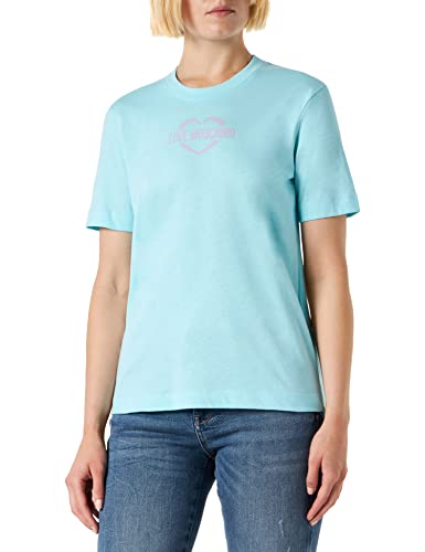 Love Moschino Women's Regular fit Short-Sleeved T-Shirt, Turquoise, 40