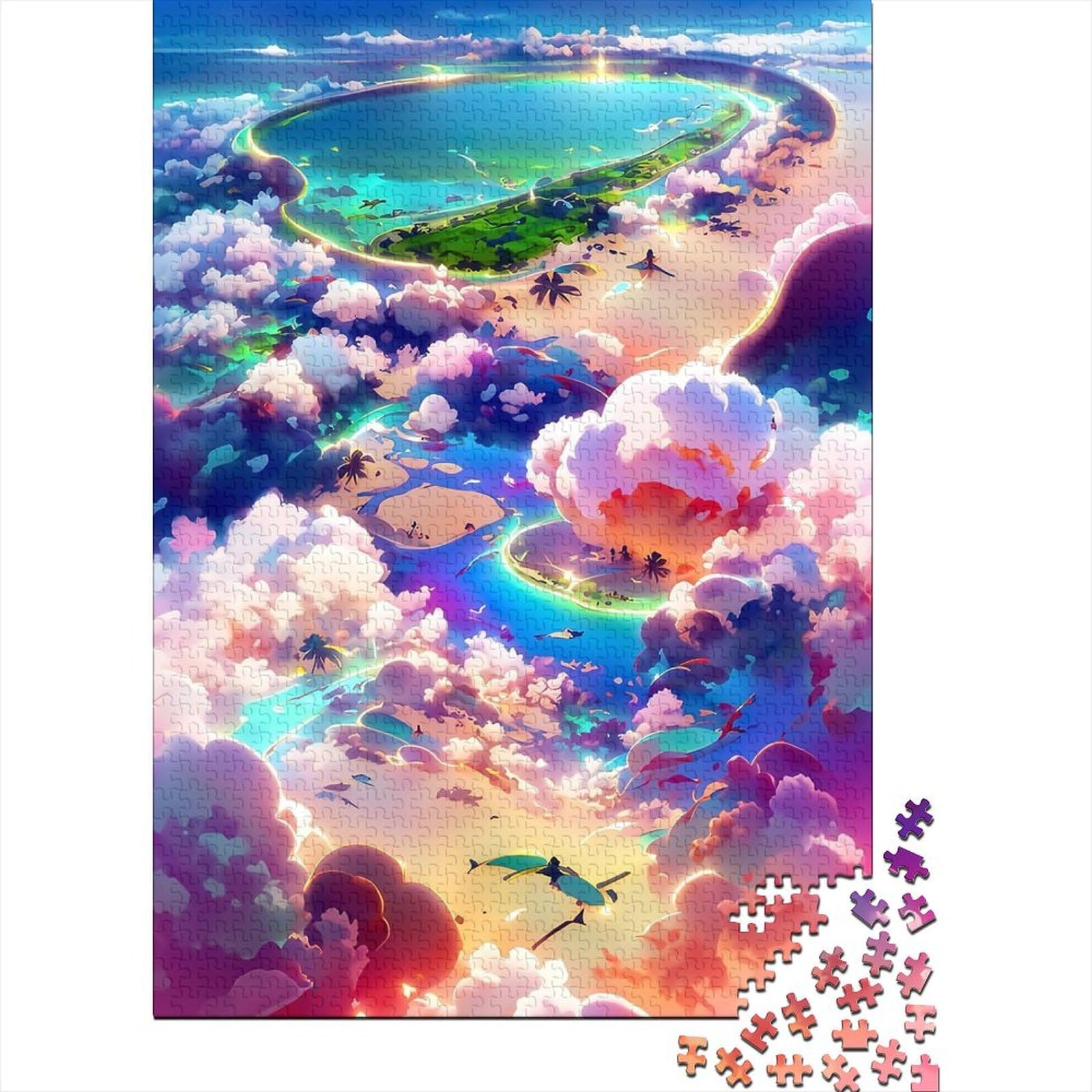 Dreamscapes Holzpuzzle für Erwachsene, Puzzlespielzeug, Kunstpuzzle für Erwachsene, 500 Teile, Spielspielzeug für Erwachsene, Familienpuzzle, Geschenk (Größe 52x38cm)