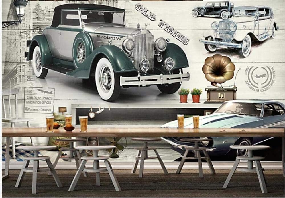 Nostalgie-Oldtimer 3D Tapete Poster Restaurant Schlafzimmer Wohnzimmer Sofa TV Dekorative Wand-430cm×300cm