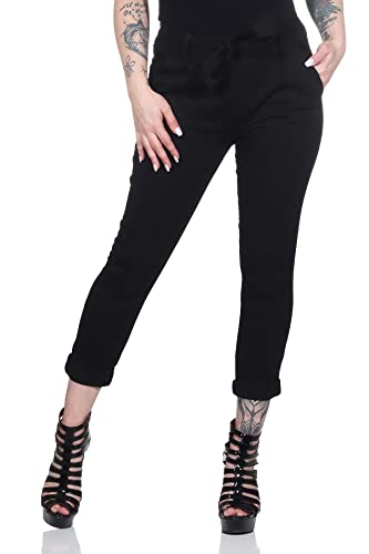 Mississhop Damen Baumwolle Klassische Chino mit Schleife (Mod. 364) schwarz XL